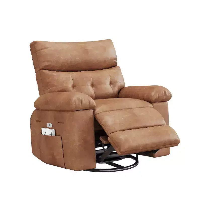 Fauteuil inclinable surdimensionné, Fauteuil inclinable manuel avec rembourrage en éponge 1,5X et poche latérale, Système d'inclinaison facile, Fauteuil inclinable adulte en similicuir