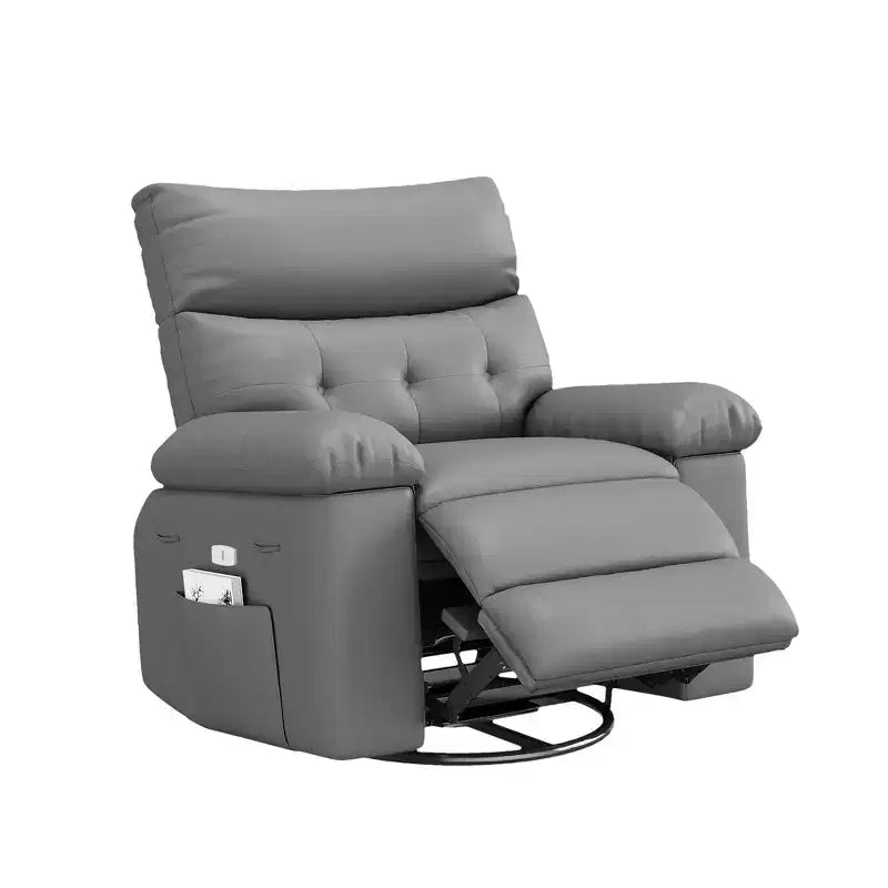 Fauteuil inclinable surdimensionné, Fauteuil inclinable manuel avec rembourrage en éponge 1,5X et poche latérale, Système d'inclinaison facile, Fauteuil inclinable adulte en similicuir