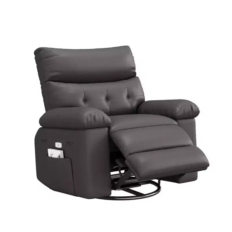 Fauteuil inclinable surdimensionné, Fauteuil inclinable manuel avec rembourrage en éponge 1,5X et poche latérale, Système d'inclinaison facile, Fauteuil inclinable adulte en similicuir