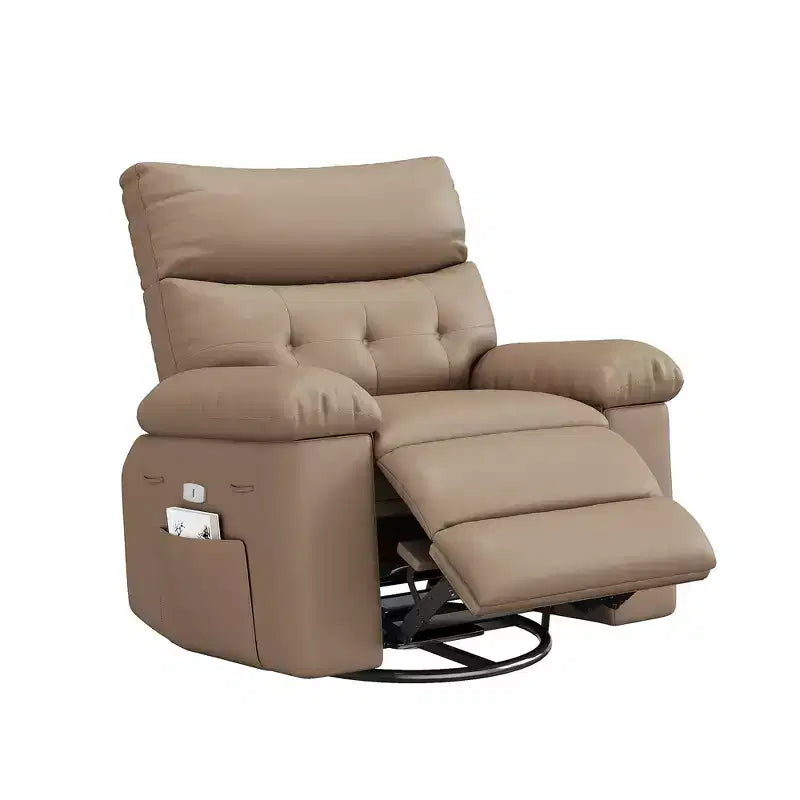 Fauteuil inclinable surdimensionné, Fauteuil inclinable manuel avec rembourrage en éponge 1,5X et poche latérale, Système d'inclinaison facile, Fauteuil inclinable adulte en similicuir