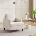 Accent Chair Modern Linen Living Room Chair for Living Room Sofa Chair with Wooden Legs Fabric Reading Living Room with Pillows Armchair
