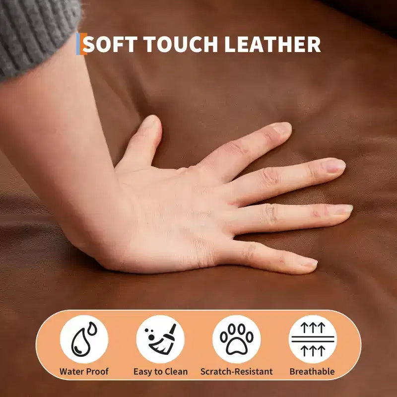 75'' Modern Convertible Futon Couch, Upholstered Solid Wood Futon Sofa, Fabric Adjustable Loveseat Sofa for Living Room