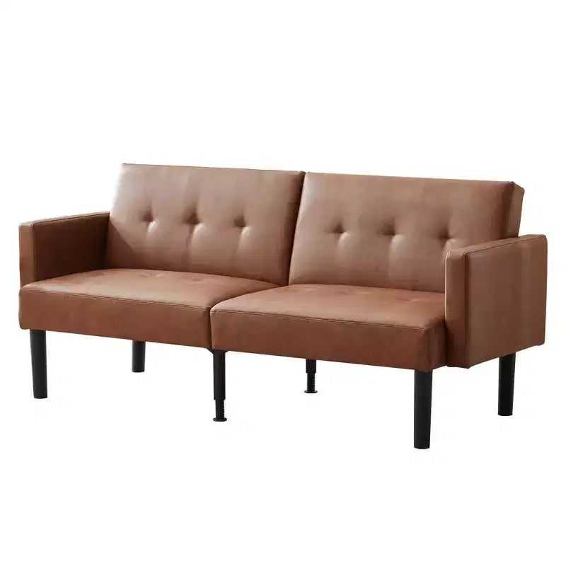 75'' Modern Convertible Futon Couch, Upholstered Solid Wood Futon Sofa, Fabric Adjustable Loveseat Sofa for Living Room