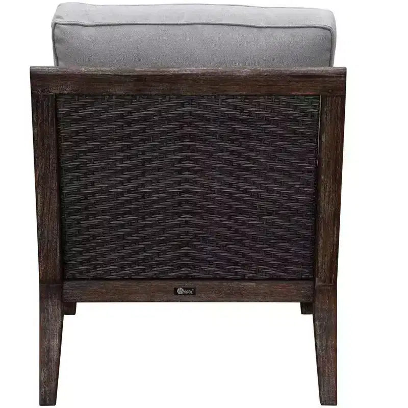 Juego de sillón y otomana de teca FSC Courtyard Casual Bermuda de 2 piezas Incluye: un sillón y una otomana