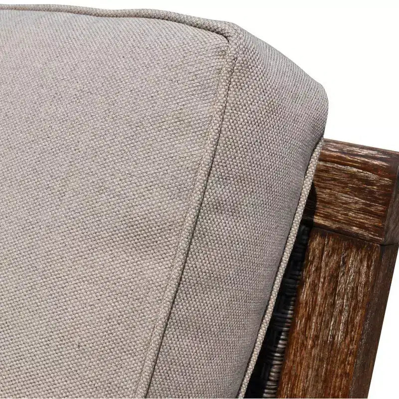 Juego de sillón y otomana de teca FSC Courtyard Casual Bermuda de 2 piezas Incluye: un sillón y una otomana