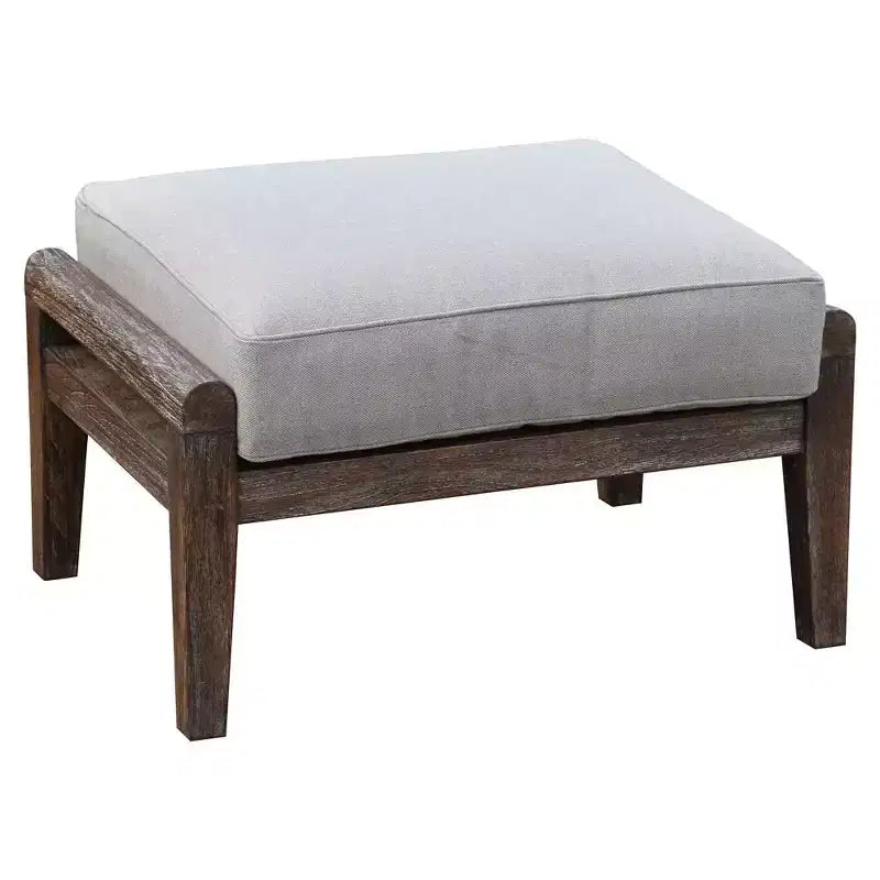 Juego de sillón y otomana de teca FSC Courtyard Casual Bermuda de 2 piezas Incluye: un sillón y una otomana