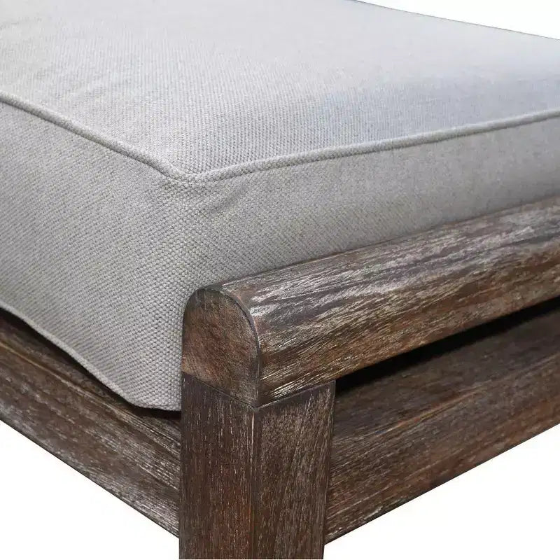 Juego de sillón y otomana de teca FSC Courtyard Casual Bermuda de 2 piezas Incluye: un sillón y una otomana
