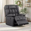 MAYEERTY Ergonomic Recliner Chair 110-160x Adjustable Recline Footrest Side Pocket for Living Room Black