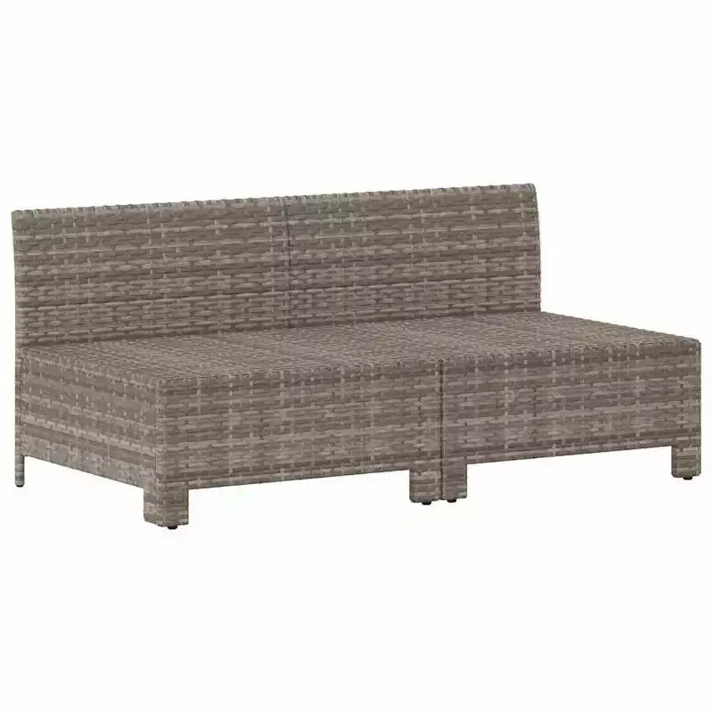 vidaXL Sofá de Jardín y Patio de 2 Plazas Lujoso Mueble de Exterior de Ratán Sintético Gris con Cojines Conjunto de Salón Ligero y Resistente a la Intemperie