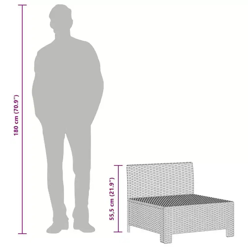 vidaXL Sofá de Jardín y Patio de 2 Plazas Lujoso Mueble de Exterior de Ratán Sintético Gris con Cojines Conjunto de Salón Ligero y Resistente a la Intemperie