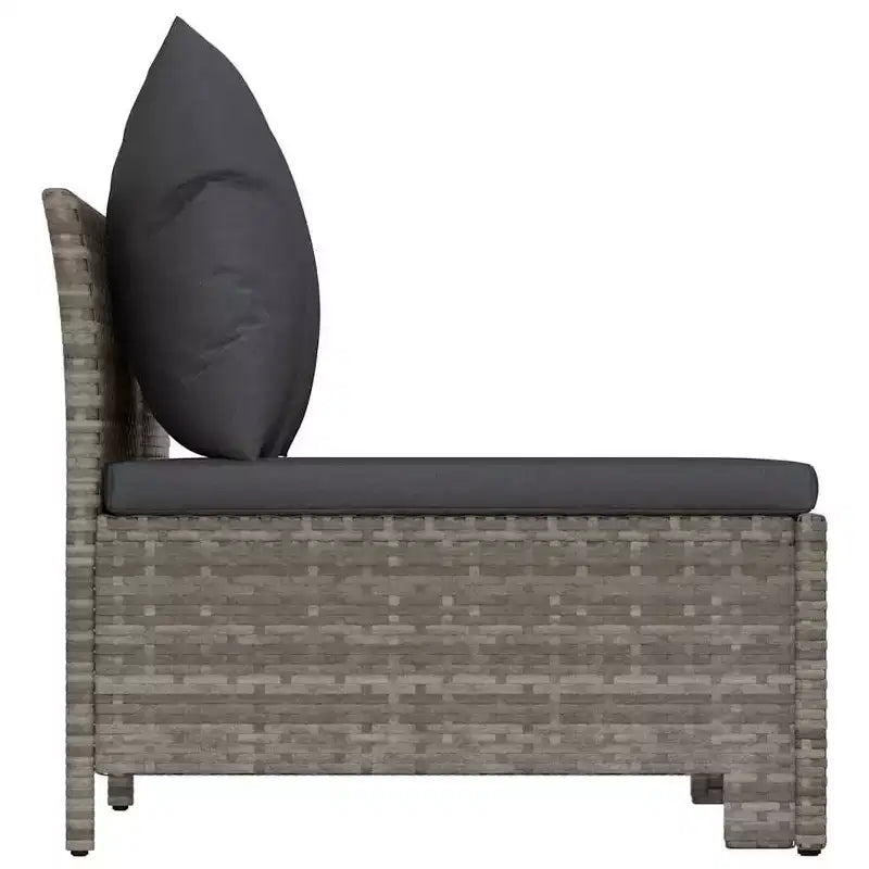 vidaXL Sofá de Jardín y Patio de 2 Plazas Lujoso Mueble de Exterior de Ratán Sintético Gris con Cojines Conjunto de Salón Ligero y Resistente a la Intemperie