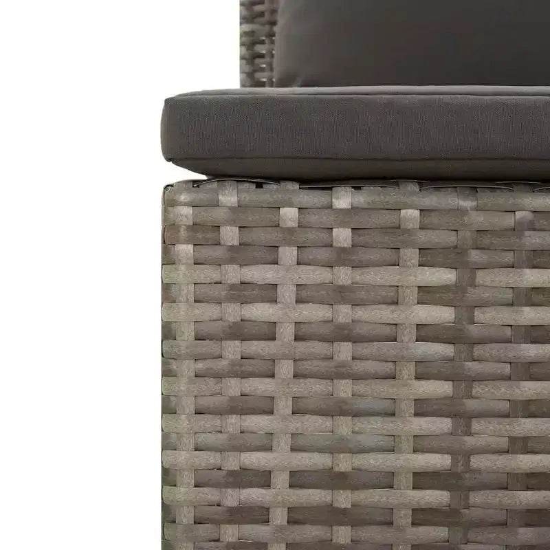 vidaXL Sofá de Jardín y Patio de 2 Plazas Lujoso Mueble de Exterior de Ratán Sintético Gris con Cojines Conjunto de Salón Ligero y Resistente a la Intemperie