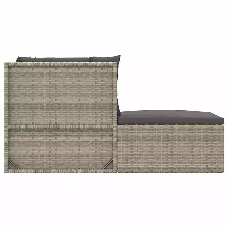 vidaXL Juego de Muebles de Jardín de 5 Piezas - Duradero Juego de Muebles de Ratán Sintético Gris con Estructura de Acero, Sofá Esquinero Ajustable, Cojines Gruesos, Diseño Modular