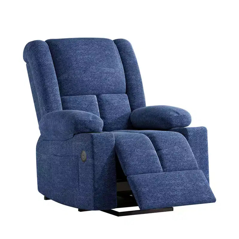 MAYEERTY Blue Power Lift Recliner Chair With Massage Heat USB Ports Cup Holders for Senior Comfort