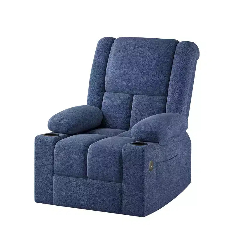 MAYEERTY Blue Power Lift Recliner Chair With Massage Heat USB Ports Cup Holders for Senior Comfort