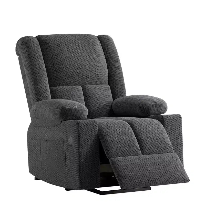 MAYEERTY Gray Power Lift Recliner Chair With Massage Heat USB Ports Cup Holders for Senior Comfort