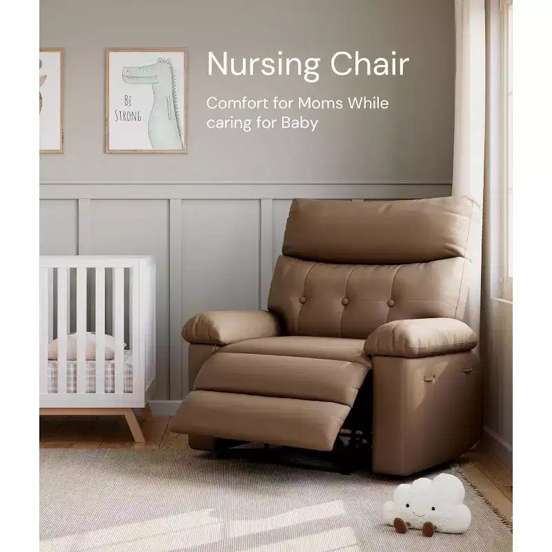 Oversized Leather Recliner Chair, Extra Wide Manual Recliner, Lazy Chair with 1.5X Sponge Comfort Arm and Back for Living Room, Bedroom