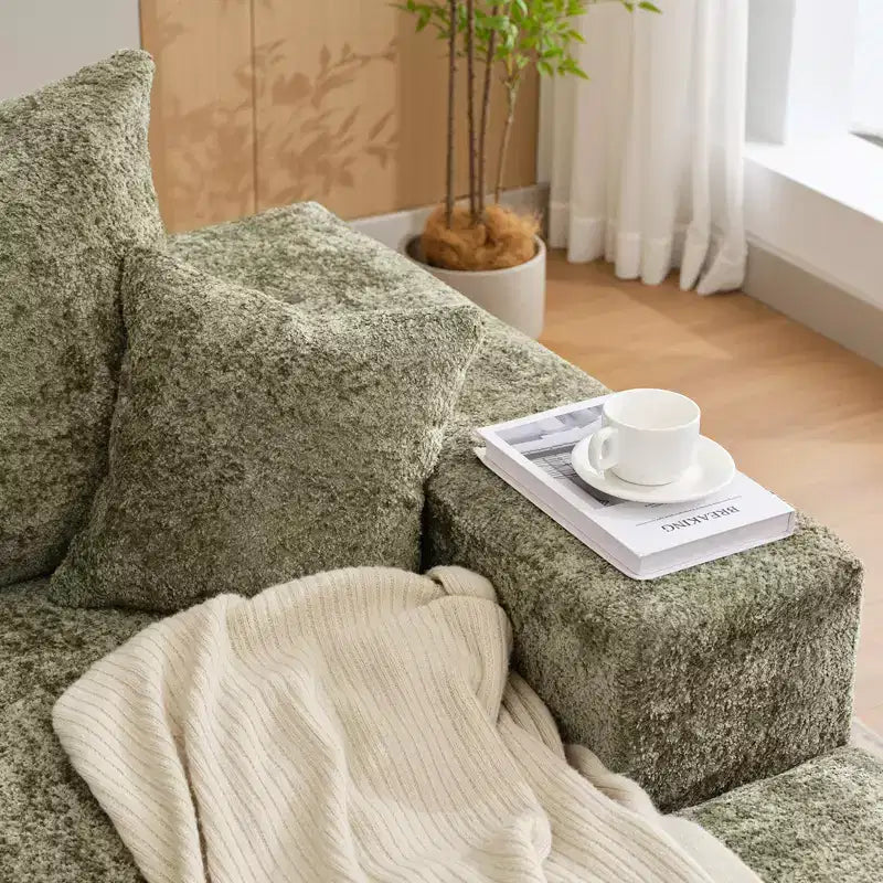 110'' Modular Sectional Sofa  L-Shaped Cloud Couch with Chaise, Deep Seat Chenille Sofa, No Assembly