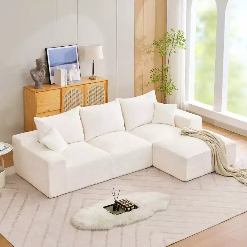 110'' Modular Sectional Sofa  L-Shaped Cloud Couch with Chaise, Deep Seat Chenille Sofa, No Assembly