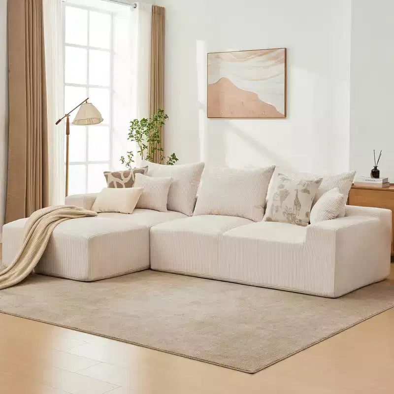 110'' Modular Sectional Sofa  L-Shaped Cloud Couch with Chaise, Deep Seat Chenille Sofa, No Assembly
