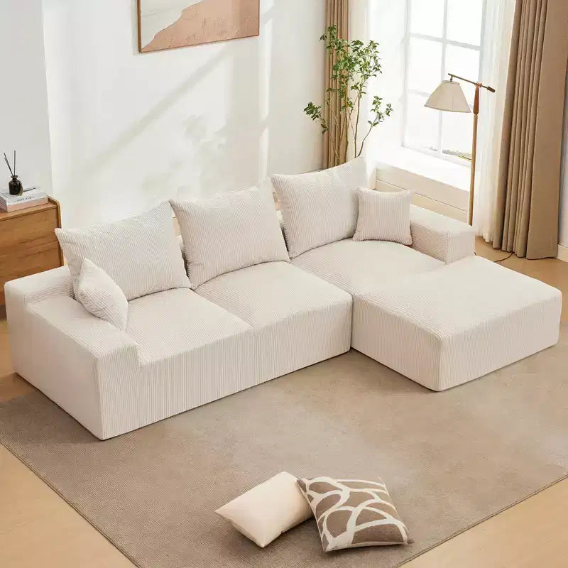 110'' Modular Sectional Sofa  L-Shaped Cloud Couch with Chaise, Deep Seat Chenille Sofa, No Assembly