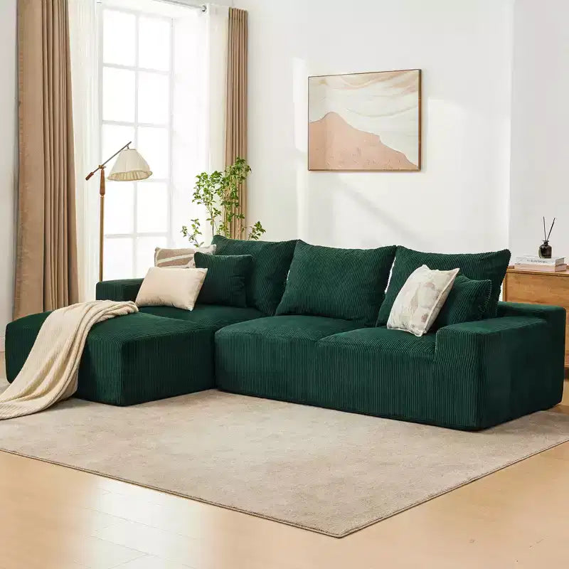 110'' Modular Sectional Sofa  L-Shaped Cloud Couch with Chaise, Deep Seat Chenille Sofa, No Assembly