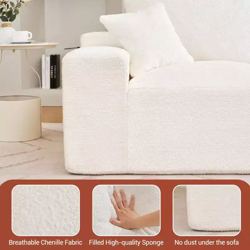 110'' Modular Sectional Sofa  L-Shaped Cloud Couch with Chaise, Deep Seat Chenille Sofa, No Assembly