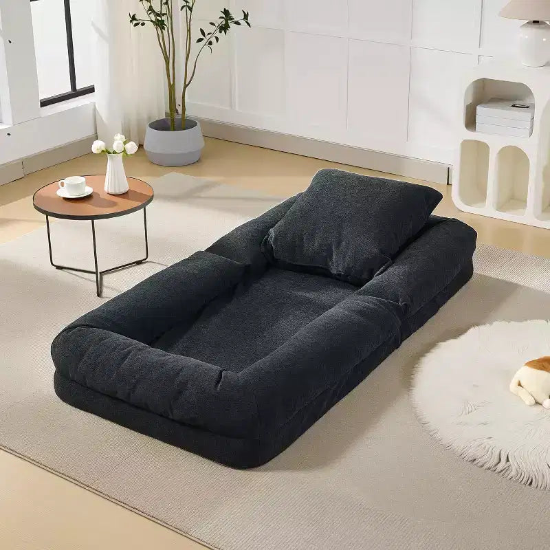 Human Dog Bed for Adult, Comfy Lazy Sofa Bed with 2 Pillows & 5 Adjustable Position, Chenille Upholstered Lounge Chair for Living Room Bedroom