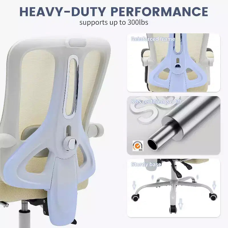 High Back Ergonomic Office Chair with Mesh Back, Retractable Footrest, Adjustable Headrest & Lumbar Support  Computer Desk Chair with Wheels