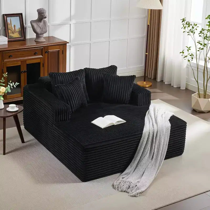 Sillón de pana con cojines, sofá nube para sala de estar y dormitorio, sofá cama plegable sin necesidad de montaje, diseño compacto que ahorra espacio
