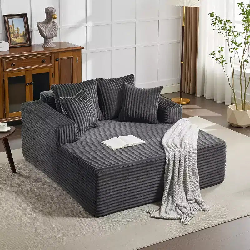 Sillón de pana con cojines, sofá nube para sala de estar y dormitorio, sofá cama plegable sin necesidad de montaje, diseño compacto que ahorra espacio