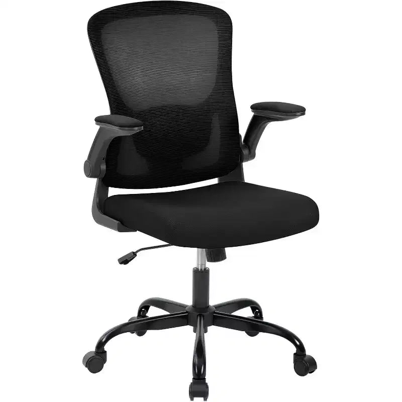Premium Ergonomic High-Grey Mesh Office Chair - Adjustable Height, Flip-Up Armrests & Lumbar Support - Comfy Swivel Seat for Home, Gaming & Work