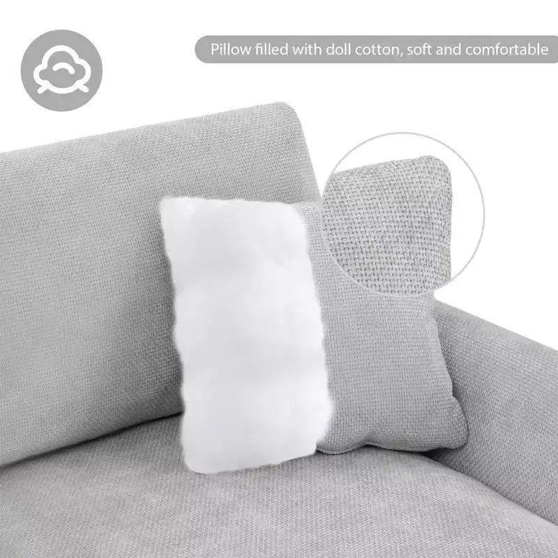 4 Seat Modular Convertible Sectional Sofa Set, Upholstered Sleeper Corner Couch, Deep-Seat Loveseat with Ottoman for Living Room, Office, Apartment