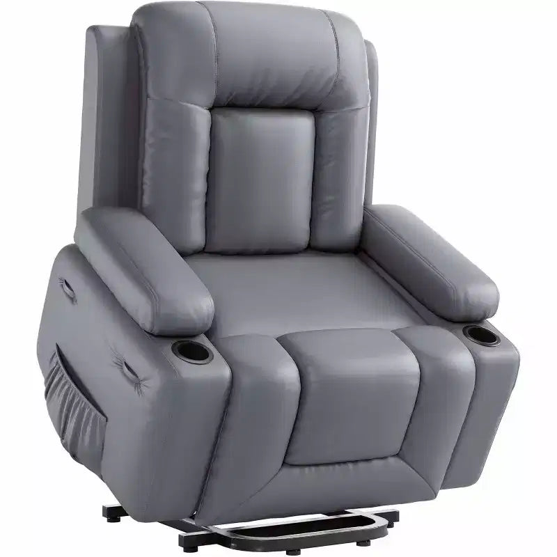 Power Lift Recliner Chair with Heat and Massage - Adjustable Chair, Faux PU, Ergonomic Back/Leg Support for Elderly & Mobility Needs