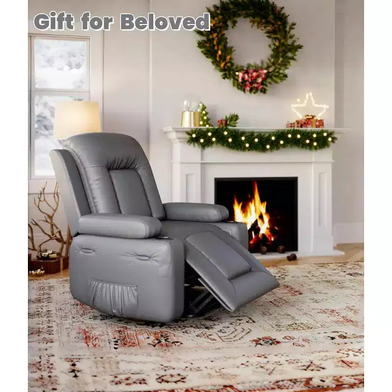 Power Lift Recliner Chair with Heat and Massage - Adjustable Chair, Faux PU, Ergonomic Back/Leg Support for Elderly & Mobility Needs