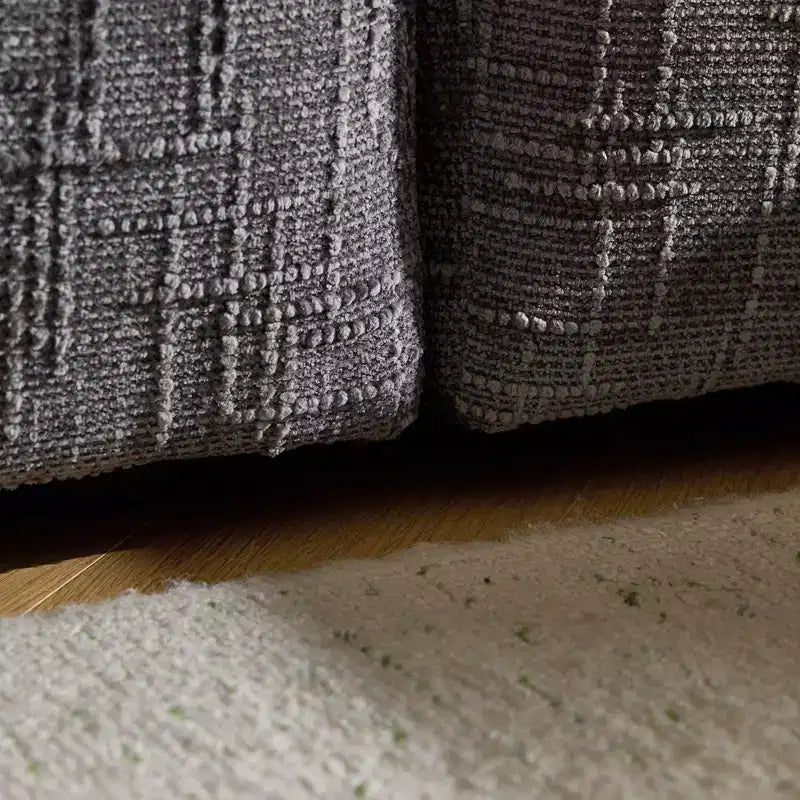 Karl Home |110 in. W Square Arm Chenille 3-Seat L-shaped Boneless Sofa in Gray with Ottoman