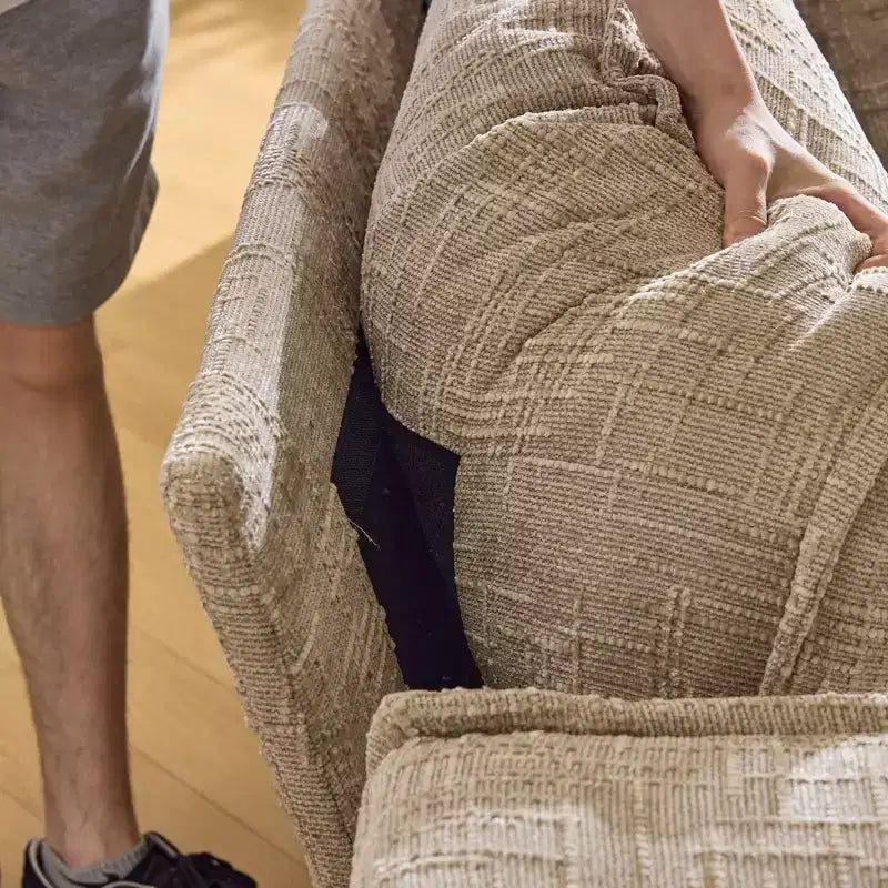 Karl Home |110 in. W Square Arm Chenille 3-Seat L-shaped Boneless Sofa in Gray with Ottoman