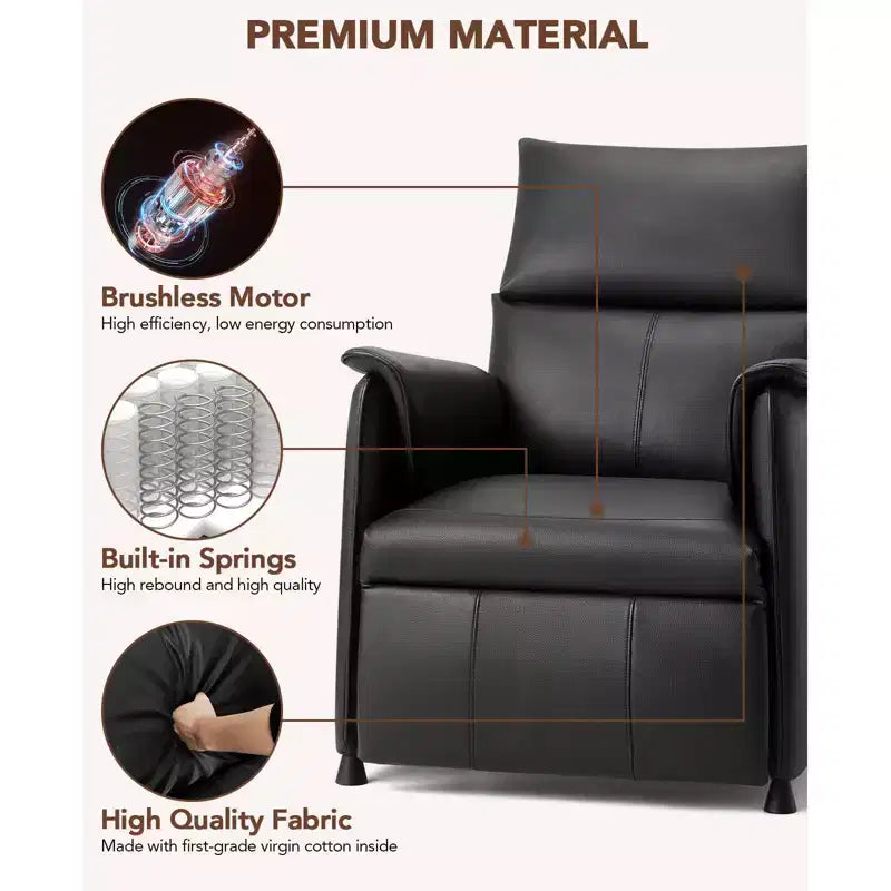 Electric Recliner Chair for Living Room, Recliner Chair with Remote Control and Side Pockets
