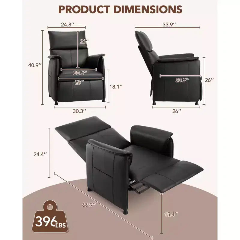 Electric Recliner Chair for Living Room, Recliner Chair with Remote Control and Side Pockets