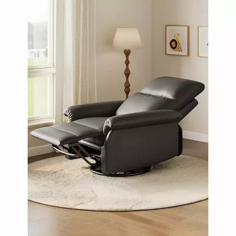 Coolmee Manual Recliner Sofa Chair, 360 Degree Swivel Rocker Glider Recliner with Padded Armrests, Upholstered Reclining Chair for Living Room