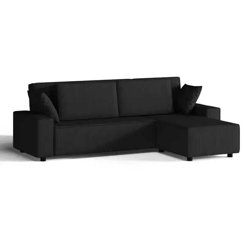 L Shaped 95 Modern Large Stripe Corduroy Sectional Sofa Couch with Side Chaise and Deep Chaise for Living Room, Apartment
