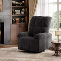 360 Swivel Chenille Recliner - Manual Glider Chair w/ Padded Armrests for Living Room & Nursery