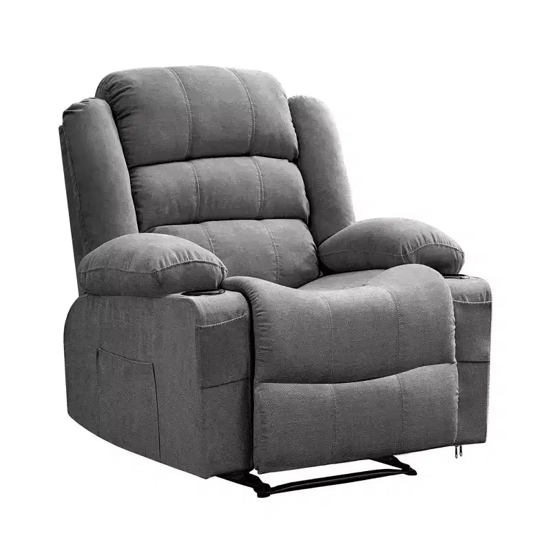 Oversized Rocker Recliner Chair,Modern Manual Oversized Recliner Chairs w/Armrest, Backrest, 2 Cup Holders, Side Pocket,Lazy Chair for Living Room