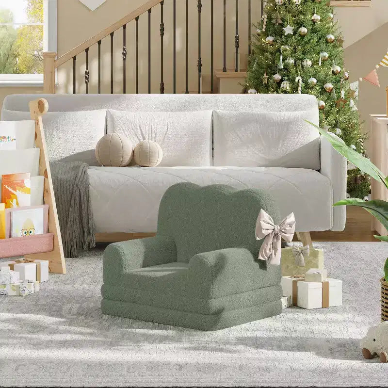 2-in-1 Comfy Couch Fold Out Lounger Foam Chair