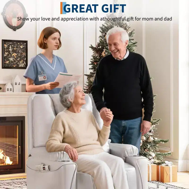 Power Lift Chair, Recliner Chair - Electric Power Lift Recliner for Elderly with 3 Positions, USB Ports, Cup Holders, Side Pockets