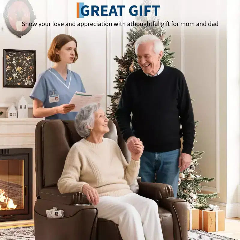 Power Lift Chair, Recliner Chair - Electric Power Lift Recliner for Elderly with 3 Positions, USB Ports, Cup Holders, Side Pockets