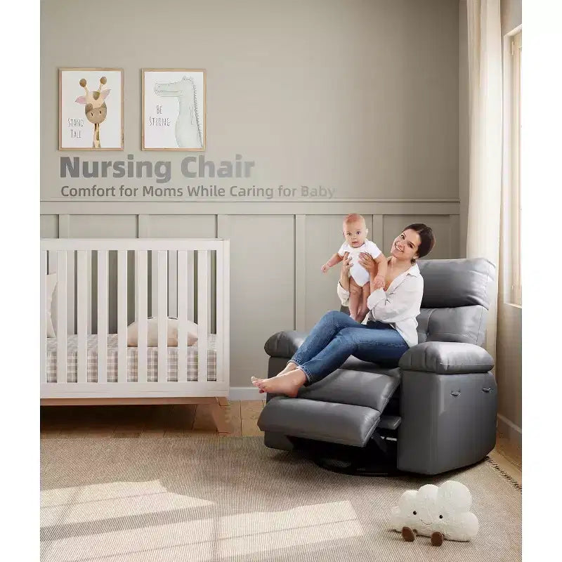 Oversized PU Leather Recliner Chair, Manual Reclining Armchair with Thick Padding & Wide Seat, for Living Room or Bedroom, 22 Extra Wide