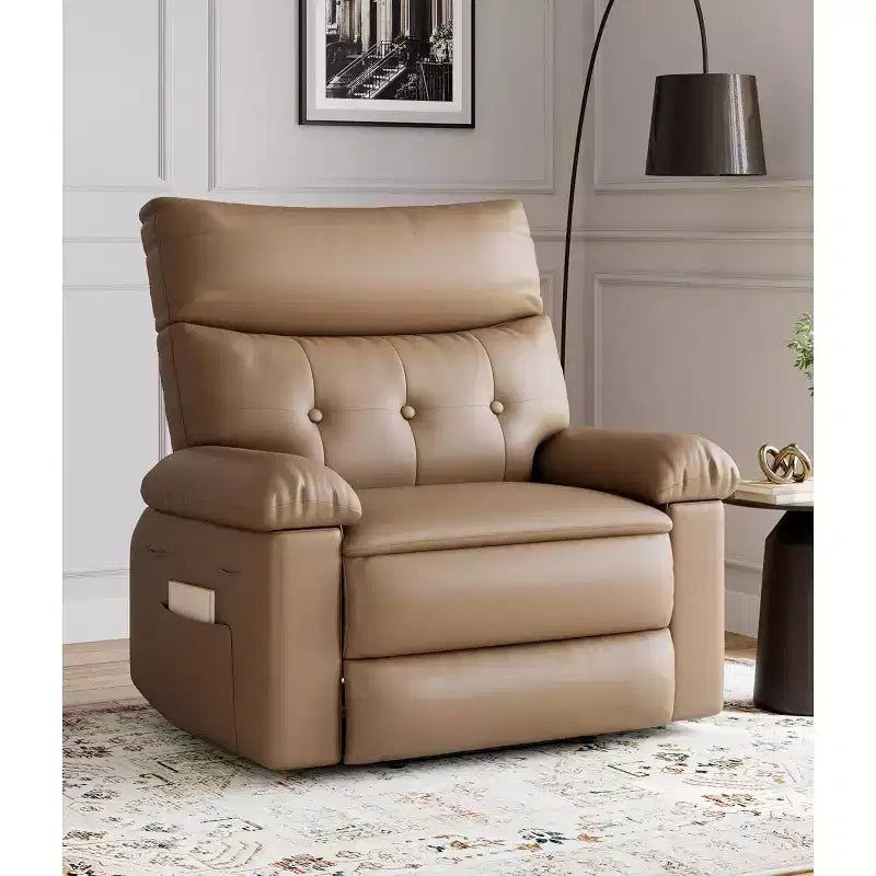 Fauteuil inclinable surdimensionné en cuir PU, inclinable manuel avec rembourrage épais et siège large, pour salon ou chambre à coucher, extra large de 56 cm