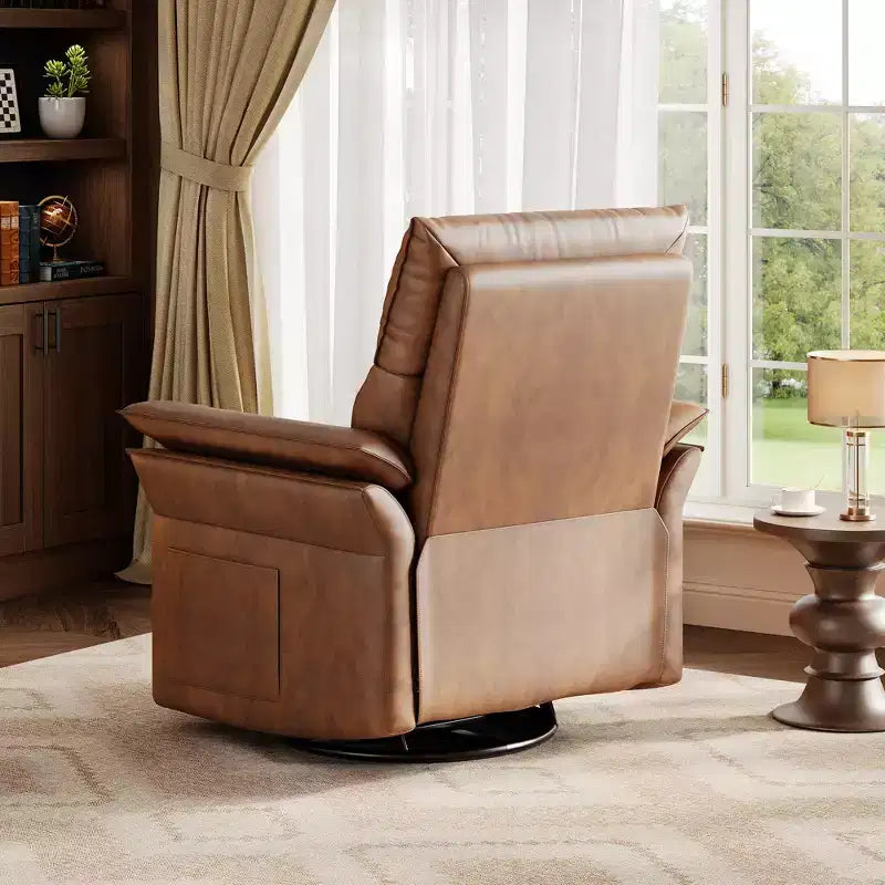 Swivel Rocker ChairRecliner Chair for Adults, Upholstered Fabric Glider Recliner Nursery Chair with Double-Layer Armrestsfor bedroomLiving Room