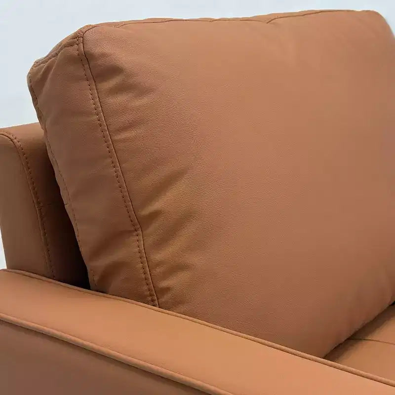 Tree City - 32'' Faux Leather Tufted Square Accent Armchair - Modern Chair for Living Room, Bedroom, Office & Small Spaces